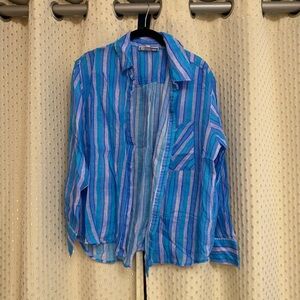 Johnny was OSLO STRIPED LINEN SHIRT